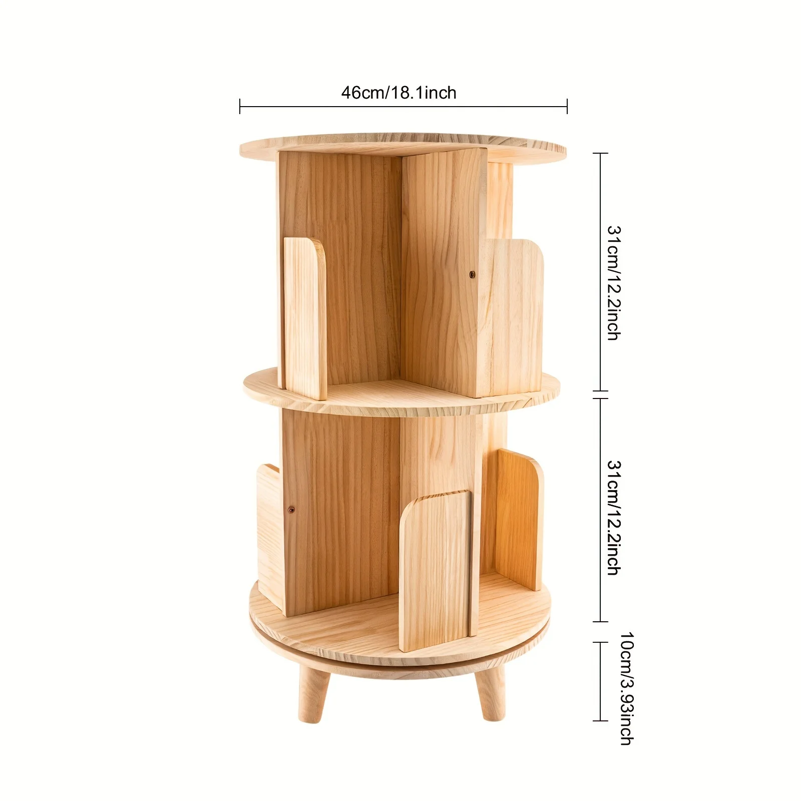 360° Rotating Bookshelf - Space-Saving Floor Stand Bookcase, Display Rack for Office & School - Corner Design Ideal for Small Areas - Curated Treasures Market