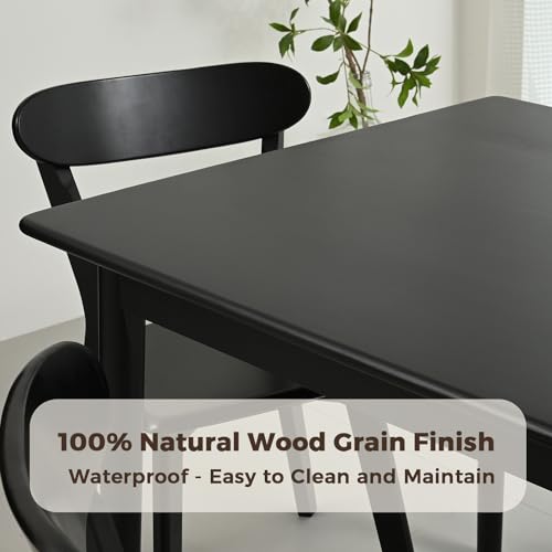 DELAVIN 29.5" Solid Wood Dining Table, Modern Small Dining Table, Square Farmhouse Kitchen Table, Cafe Table for Living Room Dining Room, Easy Assembly, Walnut