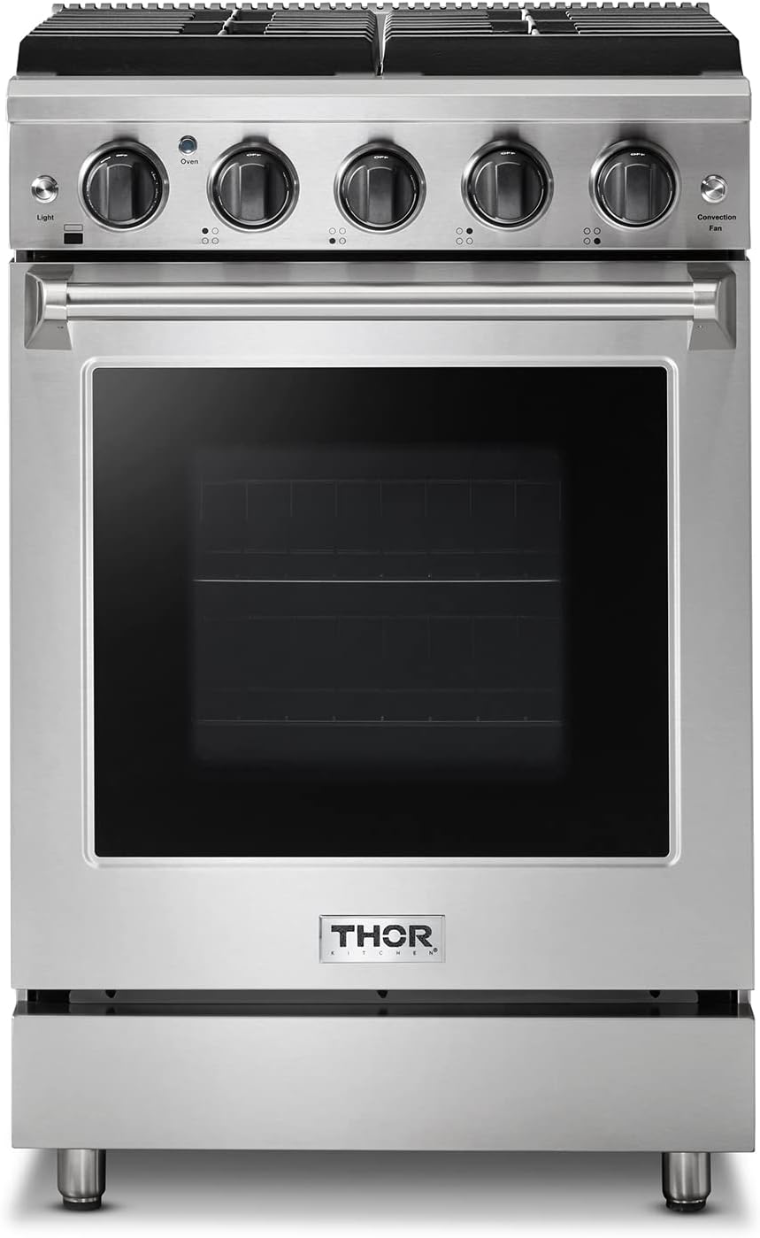 Thor Kitchen 30 in. 4.55 Cu. Ft. Freestanding Gas Range with 5 Burners, Continuous Cast Iron Grates, in Stainless Steel, LRG3001U