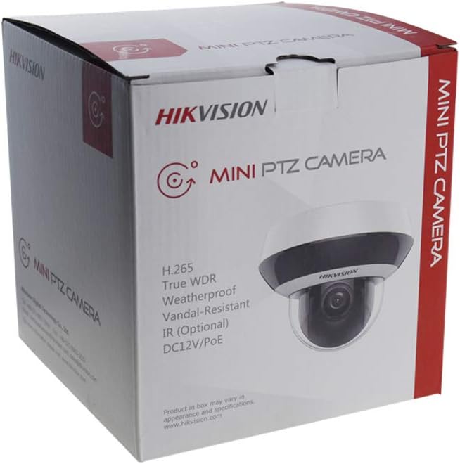 Hikvision 4MP POE Mini PTZ IP Camera DS-2DE2A404IW-DE3,Pan/Tilt/2.8mm~12mm 4X Optical Zoom，Smart IR Night Vision，Audio/Alram Interface， H.265+, Upgrade Version for DS-2DE3304W-DE