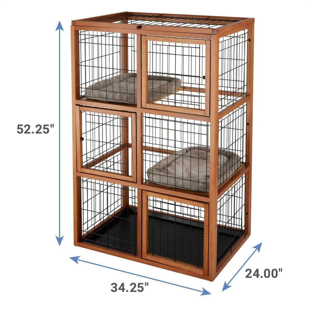 Frisco Collapsible Wood &amp; Wire Cat Cage Playpen - Pet Supplies online store