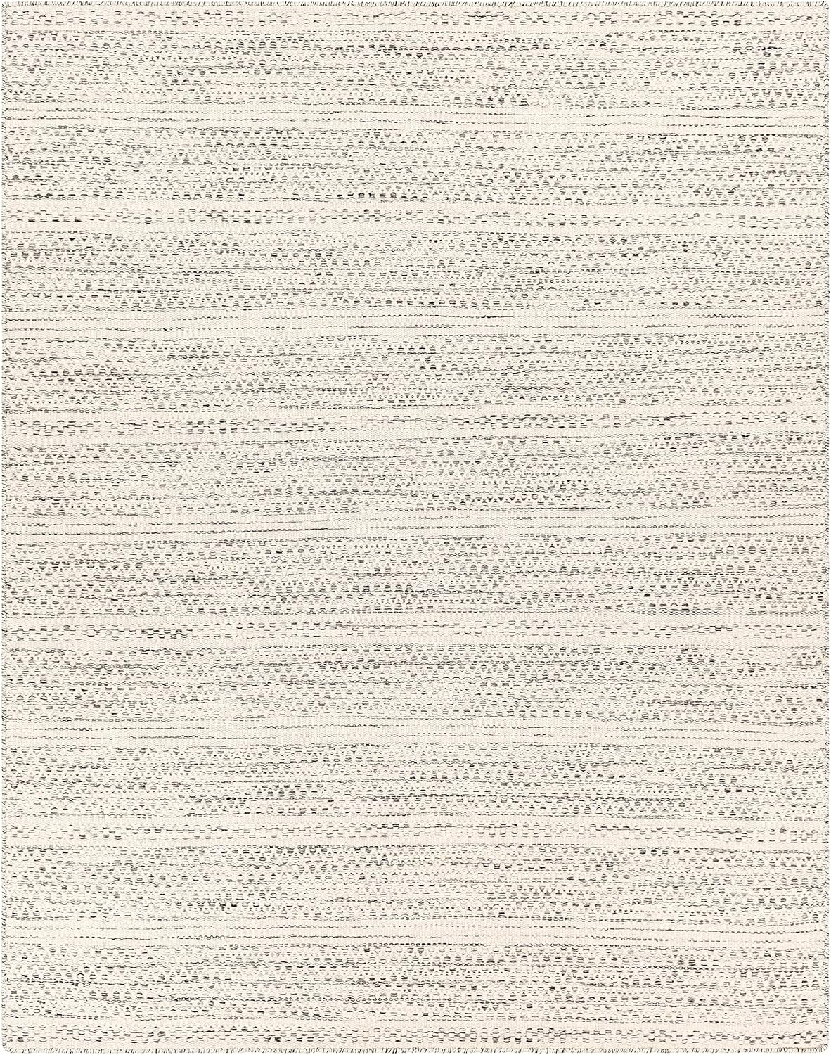 Hauteloom Williford Natural Fiber Contemporary Living Room Bedroom Large Area Rug - Moroccan Farmhouse -100% Wool - Handmade Handwoven Carpet - Bohemian No Pile - Black, Cream, Beige - 8'10" x 12'