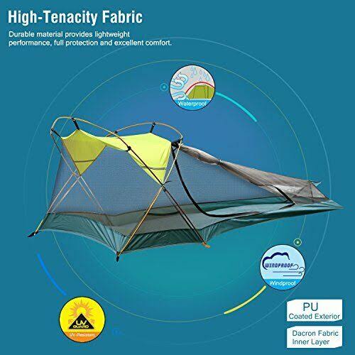 Rhino Valley Camping Tent, Waterproof Portable Lightweight Single Person Outdoor Instant Cabin Tent, Sun Shelter for Camping, Hi