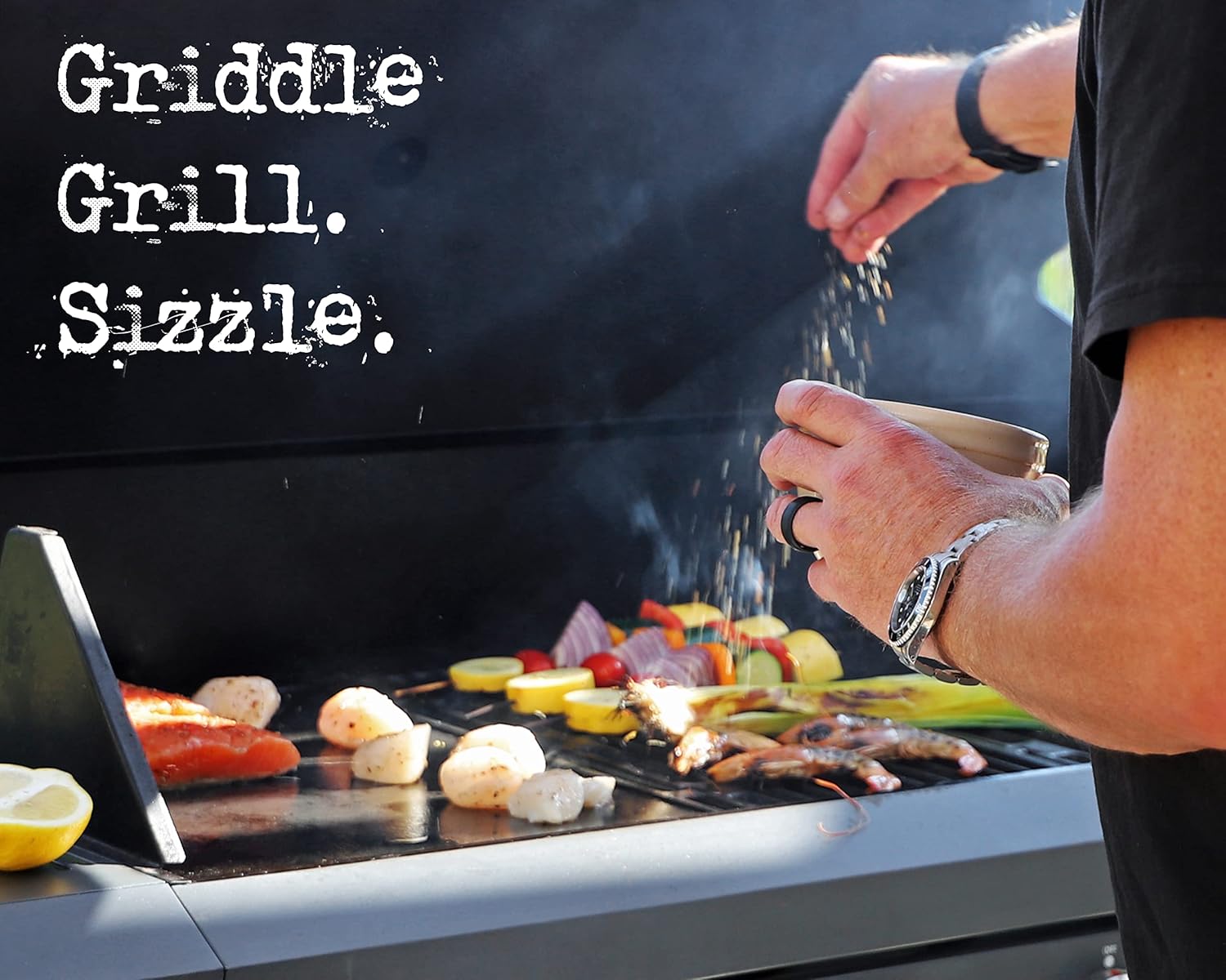 Brand-Man 3-Burner Propane Gas BBQ Grill, Stainless Steel Cabinet Style Grill 30000 BTU for Outdoor Cooking Kitchen Island and Patio Backyard Barbecue with Fold-out Prep Table, Gray