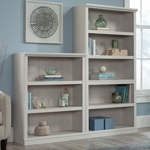 Sauder 5 Tier Book Shelf Wooden Bookcase Multipurpose Bookshelf for Home Office, Living Room, in Chalked Chestnut