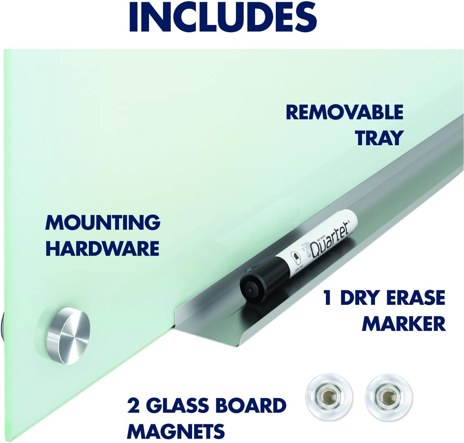 Quartet Magnetic Glass Dry Erase White Board, 6' x 4' Whiteboard, Infinity Frameless Mounting, White Surface (G7248W)
