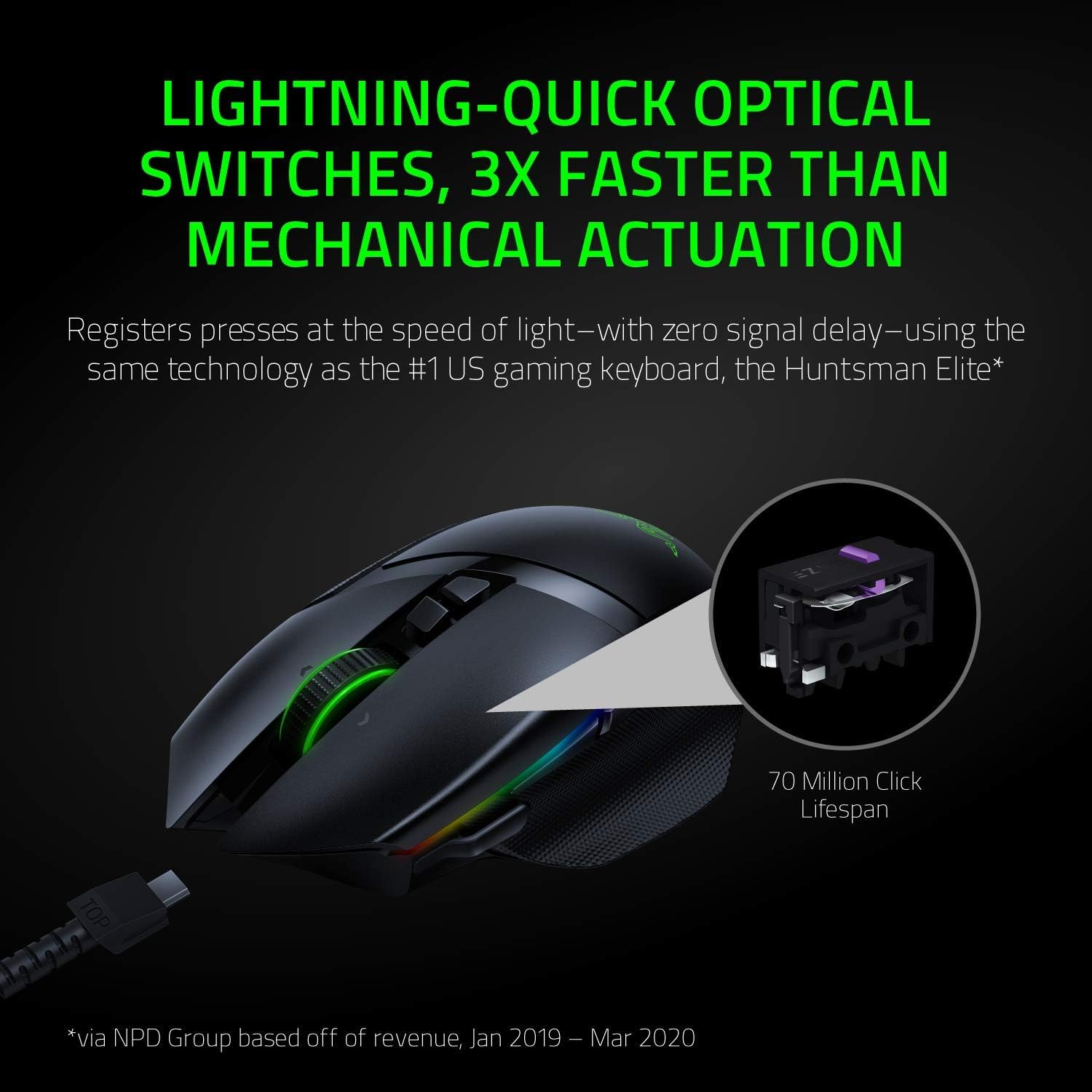 Razer Basilisk Ultimate Hyperspeed Wireless Gaming Mouse: Fastest Gaming Mouse Switch, 20K DPI Optical Sensor, Chroma RGB Lighting, 11 Programmable Buttons, 100 Hr Battery, Classic Black Pack of 2