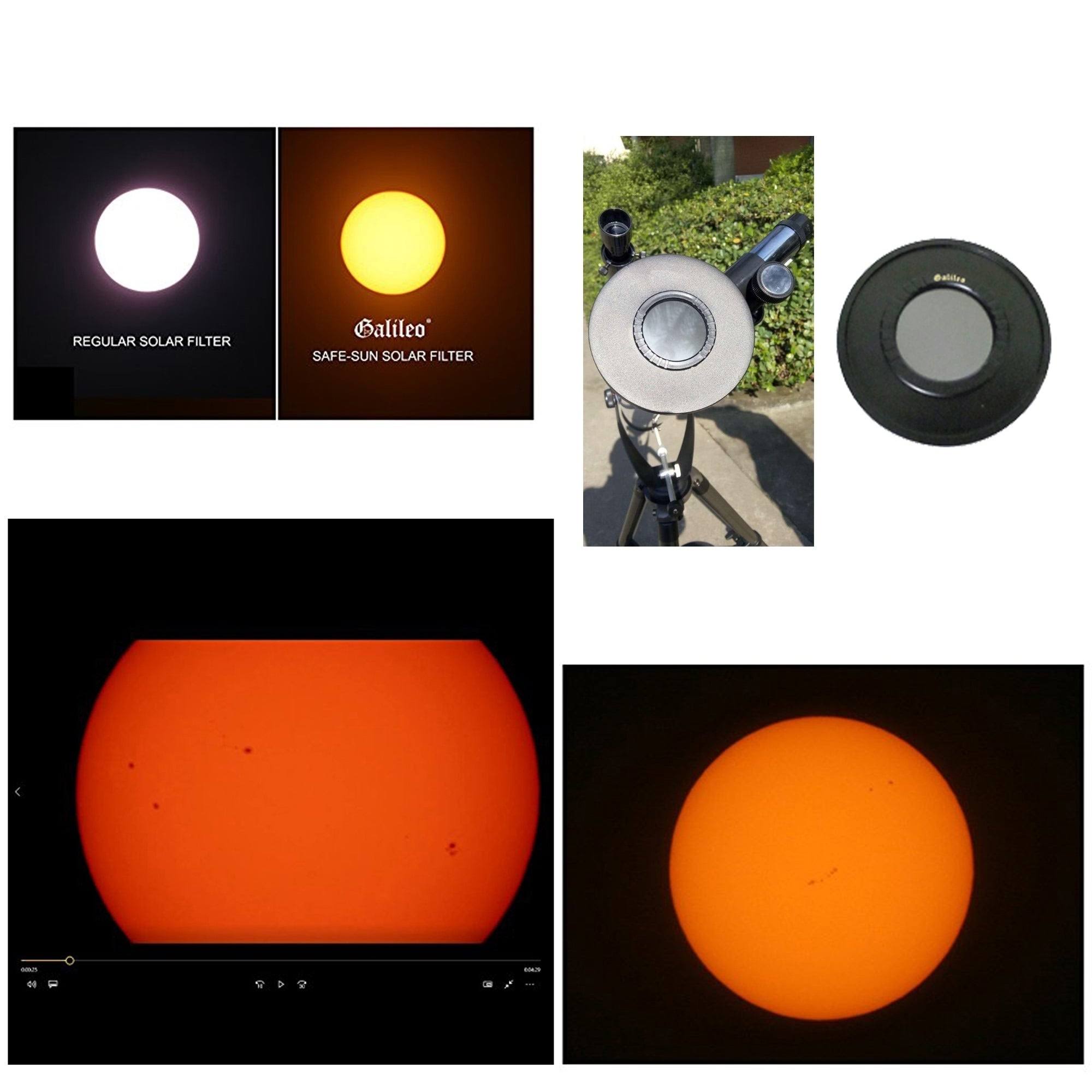 Galileo 800mm x 80mm Astronomical Reflector Telescope w/ Smartphone Adapter and Solar Filter