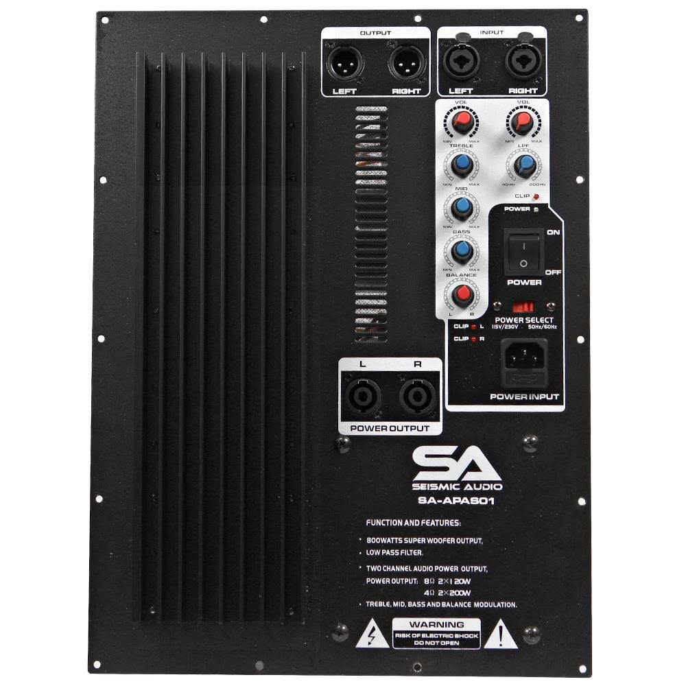 Seismic Audio - SA-APAS01 - 500 Watt Plate Amplifier for Pa/dj Subwoofer Cabinets with 2 Satellite Outputs