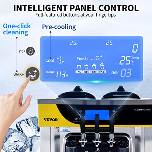 VEVOR Commercial Ice Cream Maker, Frozen Yogurt Maker for Restaurant Snack Bar
