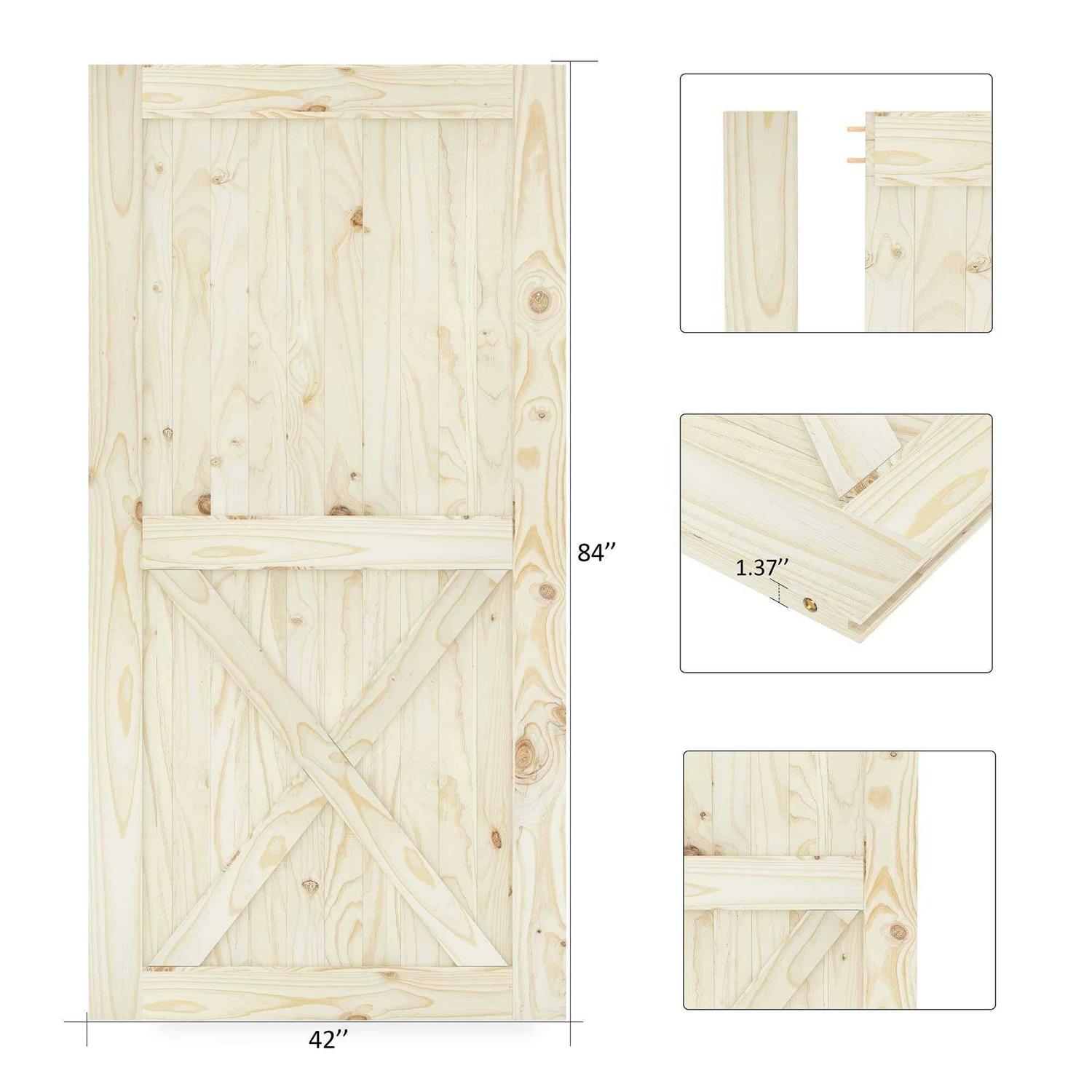 Wood and Wood Barn Door Belleze - Shop Hardware Tools Online Store