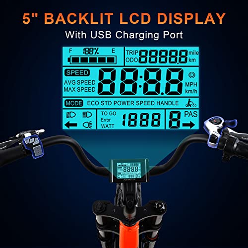 ADDMOTOR Motan Ebike Moped-Style 20'' Fat Tire Electric Bike, 105 MI, 750W Motor, 48V/20Ah Battery, M-66 R7 Step Thru Snow Mountain Electric Bicycle with Long Banana Seat