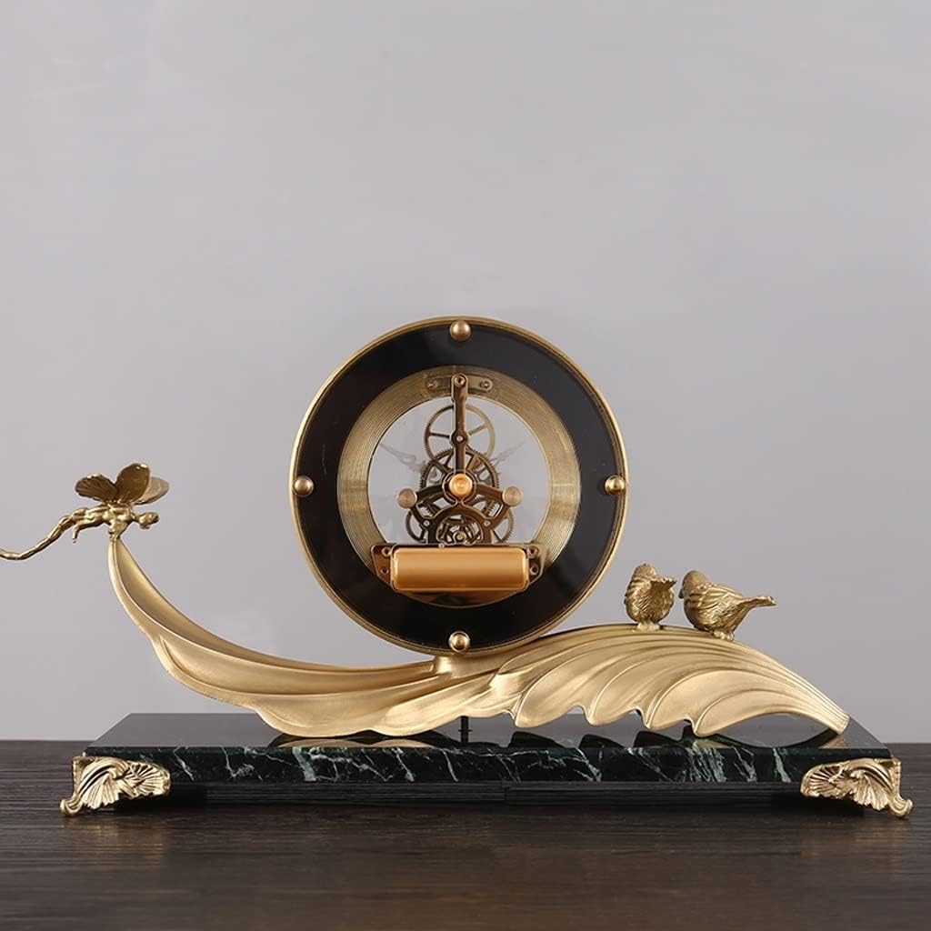Alarm Clocks Modern Light Luxury Brass Desk Clock Living Room Desktop Silent Clock Old-Fashioned Creative Ornaments Desktop Clocks and Watches Room Accessories