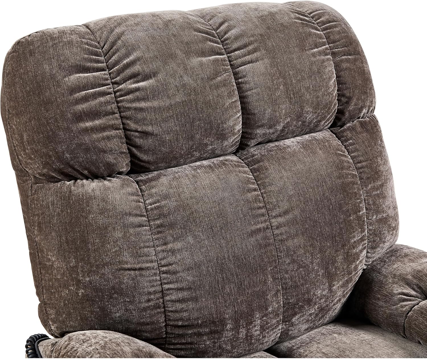 Brown Dual OKIN Motor Power Lift Recliner Chair for Elderly, Infinite Position Lay Flat 180°, Heat Massage, Easy Stand Up-Comfort & Support, 36.2“L x 37”W x 42“H