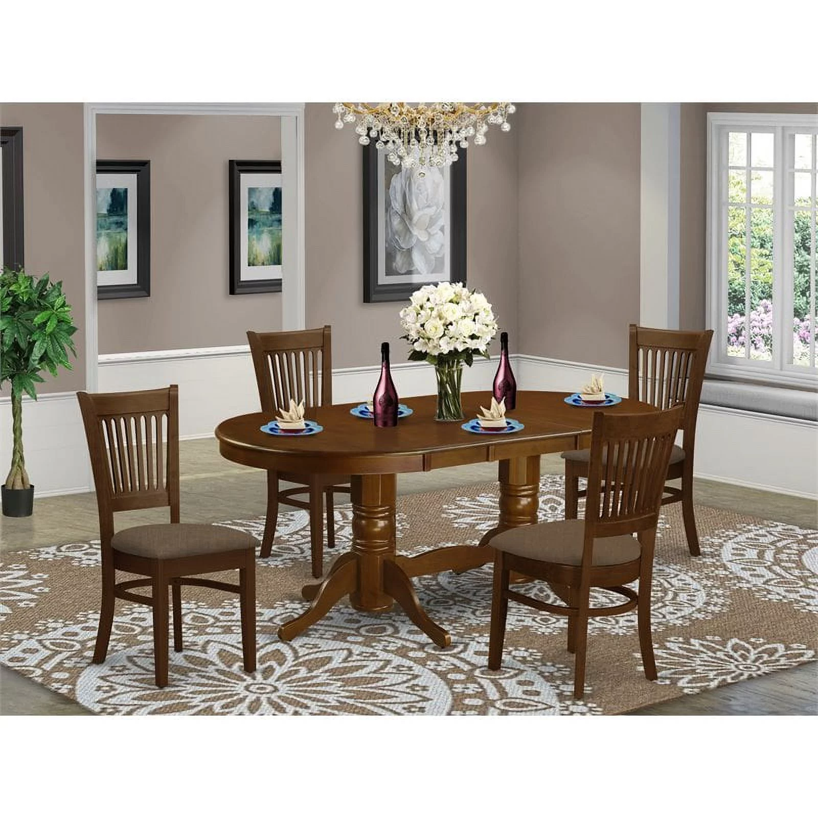 Atlin Designs 5-piece Wood Dining Table Set in Espresso