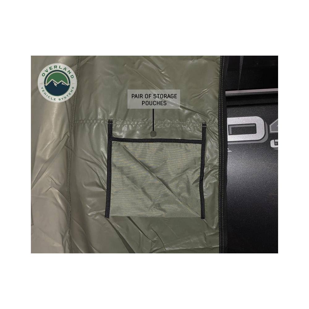 Overland Vehicle Systems 18049836 Nomadic 4 Annex - Green Base with Black Floor u0026 Travel Cover