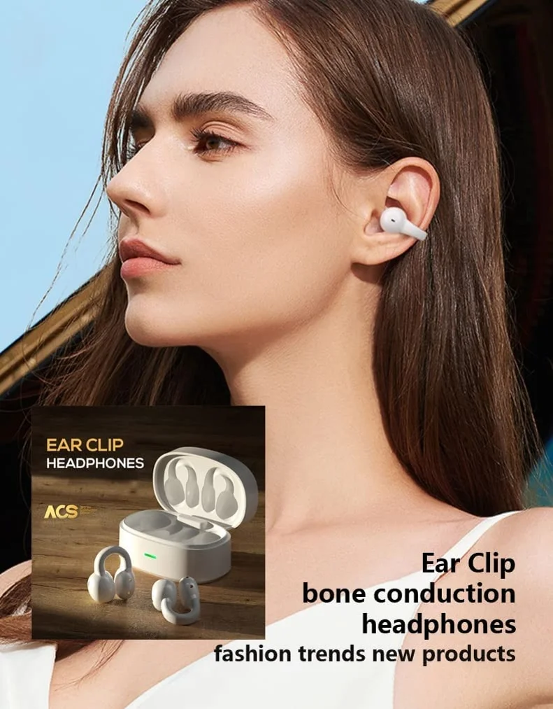 Bluetooth Earbuds Wireless Ear-Clip TWS Earphones for Motorola Razr+ (2023) Phone - True Stereo Charging Case Hands-free Mic Headset for Motorola Razr Plus (2023)