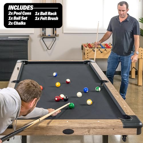 GoSports 7 or 8 ft Portable Pool Table - No Assembly Required Folding Billiard Table