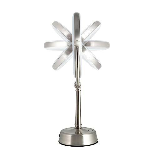 Zadro Lexington LED Lighted Makeup Mirror with Magnification Two-Sided Swivel Mirror with Lights for Makeup Desk Vanity (10X/1X, 12" W x 20" H, 10" Head, 7.5" Mirror, Satin Nickel)