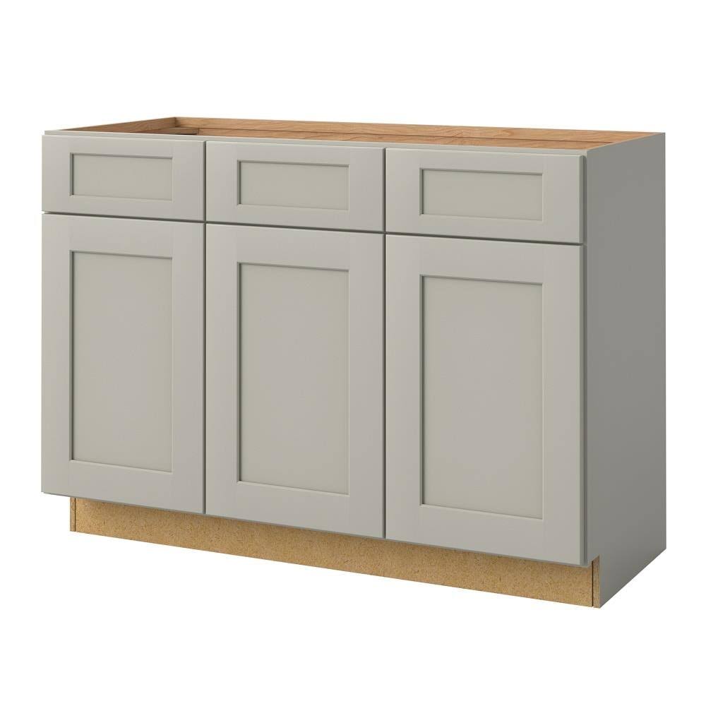 Allen + Roth Stonewall 48-in Stone Bathroom Vanity Cabinet in Gray | 55481ST