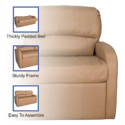 RecPro Charles Collection | 70" RV Jack Knife Sofa w/Arms | RV Sleeper Sofa | RV Couch | RV Living Room (Slideout) Furniture | RV Furniture | Camper Furniture | Putty