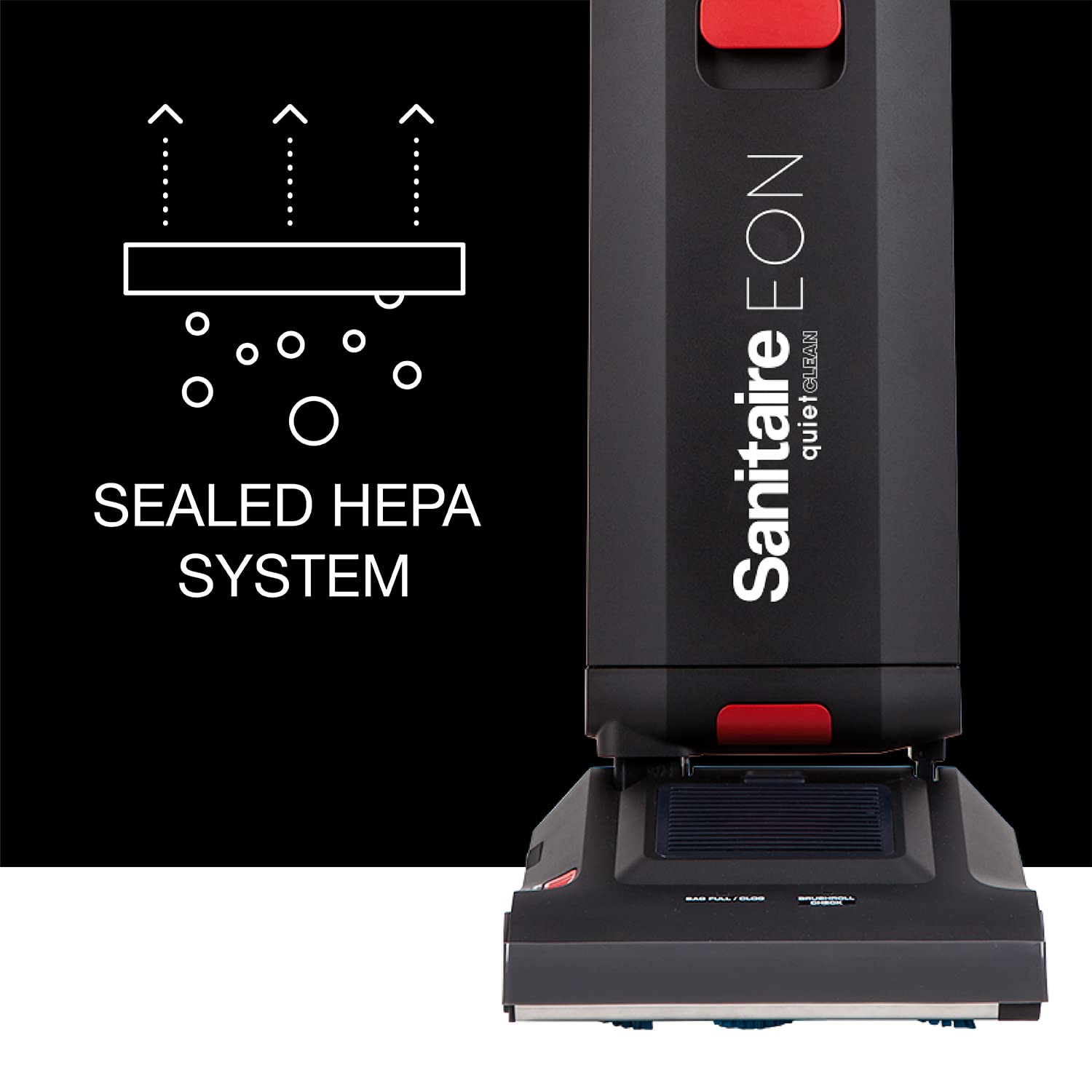Sanitaire EON QuietClean Commercial Upright Vacuum, SC5500B, Black/Red