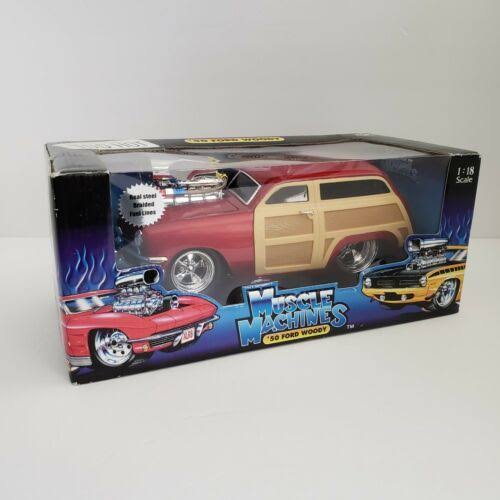 Muscle Machines 1950 Red Ford Woody Wagon 1:18 Scale Die Cast Too Hot New in Box