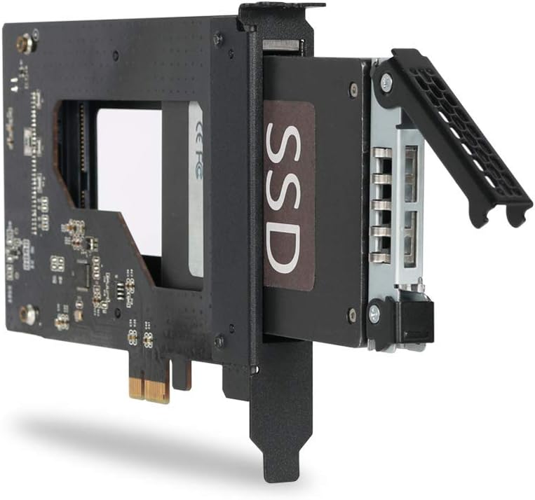 ICY DOCK 2.5” SATA SSD/HDD to PCIe 2.0 x1 Hot-Swap Mobile Rack for PCIe Expansion Slots | ToughArmor MB839SP-B Pack of 2