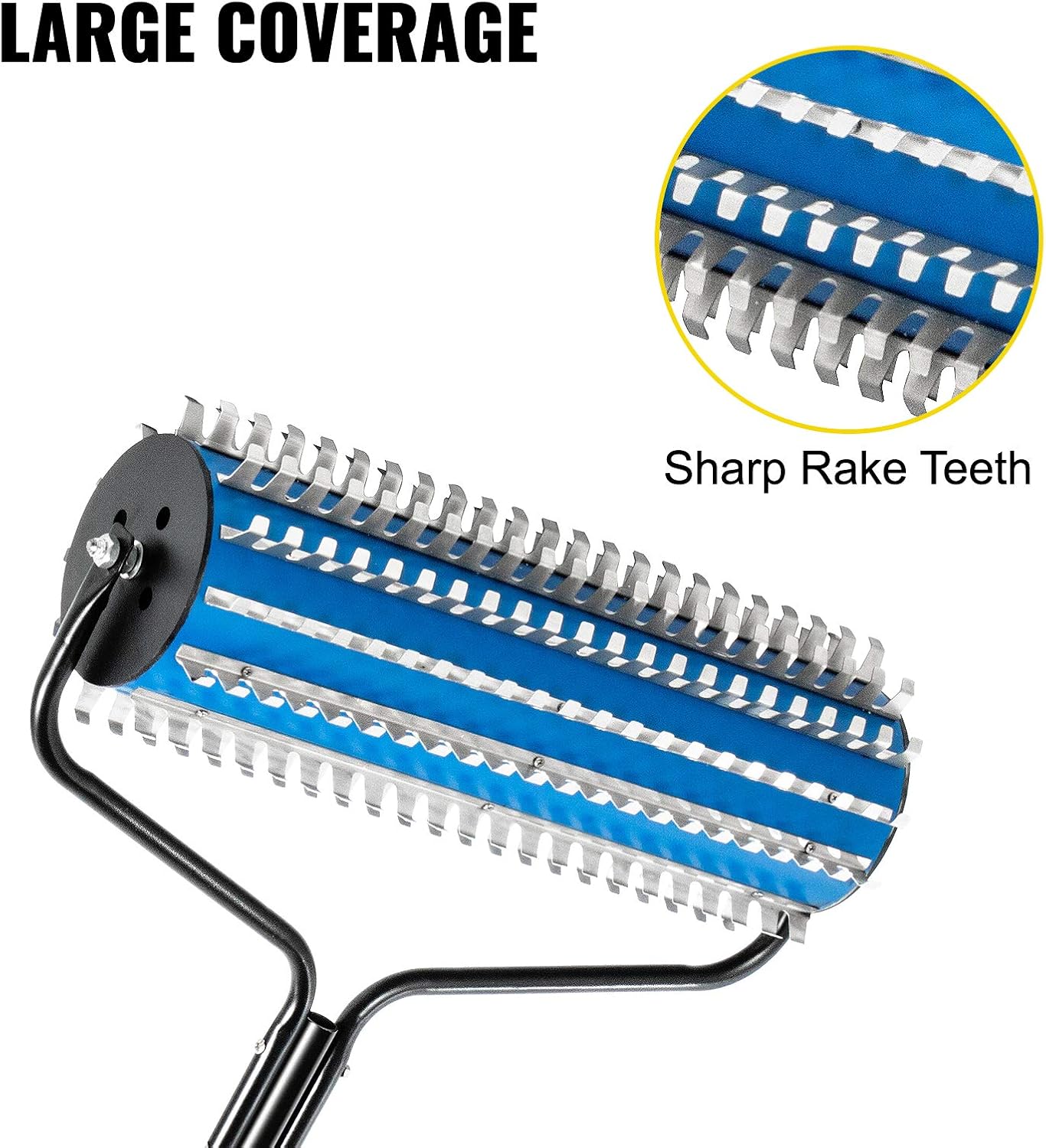 Happybuy Roller Weed Rake, 12 ft Lake Weed Cutter, Clean Aquatic Weeds Muck Silt Lake Rakes, Lake Weed Rake for Lake Pond Beach and Landscaping, Lake Weed Roller Rake with Extension Pole and Rope