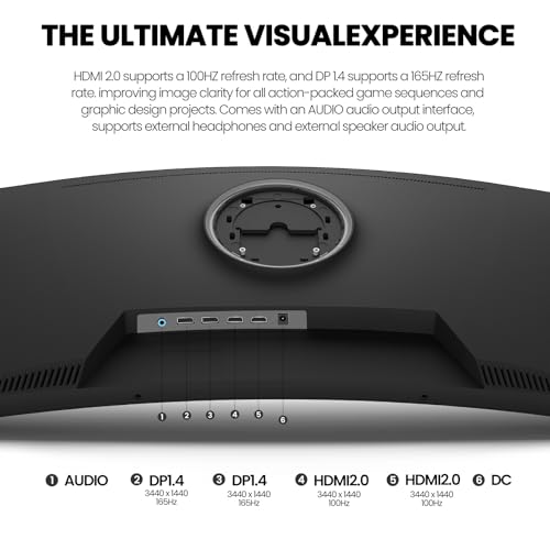 CRUA 30Inch Ultrawide Curved Monitor, 21:9 WFHD(2560x1080P) VA Computer Monitor, 120% sRGB 100HZ 1500R PC Monitors Support FreeSync, Wall-Mounted, with HDMI/DP Display Port-Black