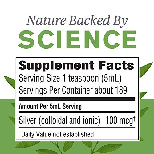 Nature's Sunshine Silver Shield Liquid, 32 Fl Oz | Colloidal Silver Liquid with Aqua Sol Technology Provides Immune Support and Protection