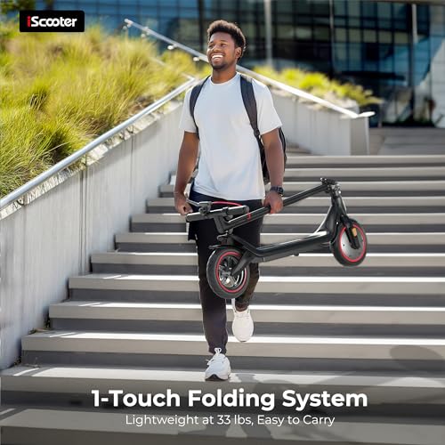 iScooter Electric Scooter for Adults, 18/12 Miles Long Range,22/19/18 Mph Top Speed, Commuting Electric Scooter with Cruise Control, Double Braking Systems Escooter for Adults and Teens