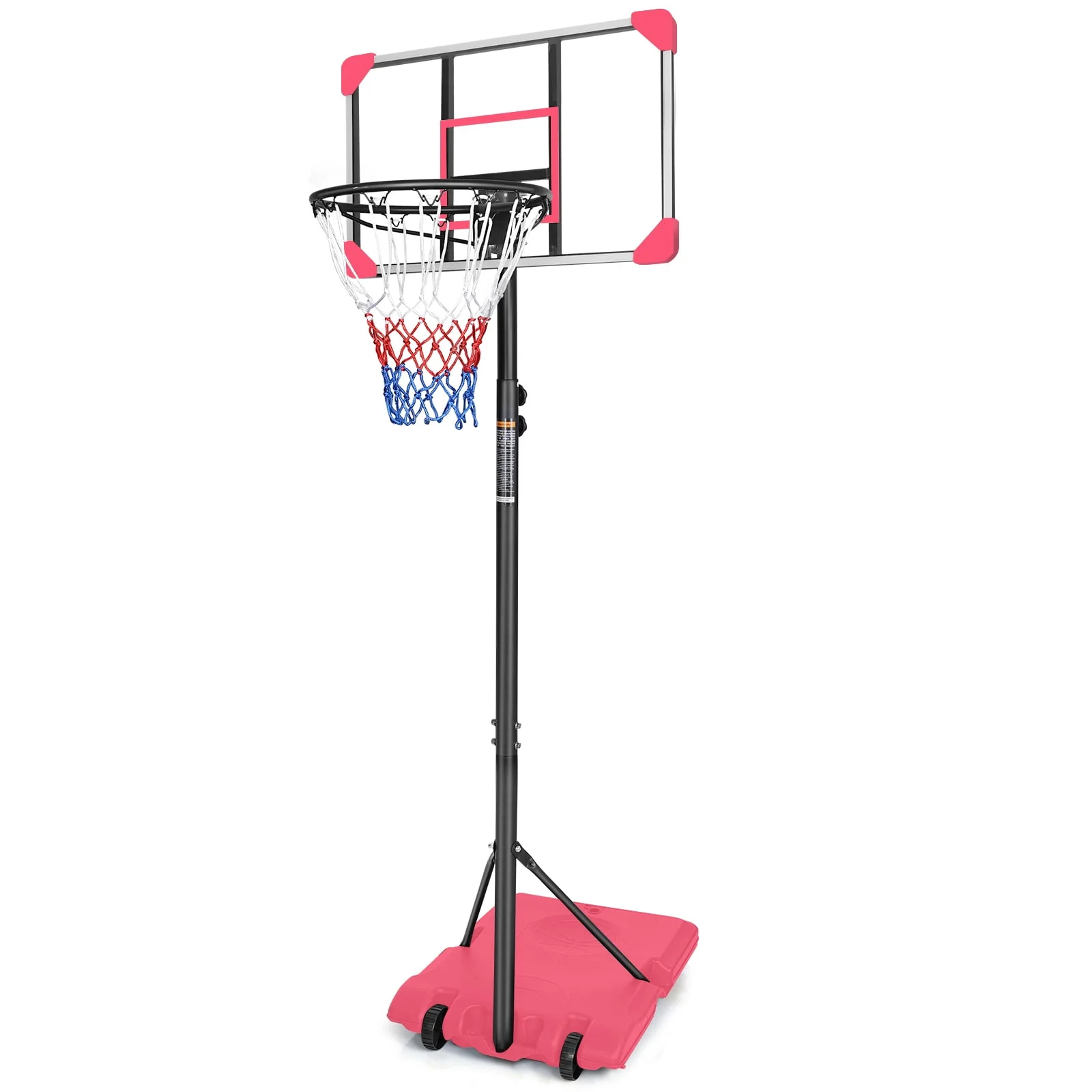 HooKung Portable Basketball Hoops Height Adjustable 5.6ft -7ft Basketball System 28'' Backboard with Wheels for Teenagers Youth Indoor Outdoor Use