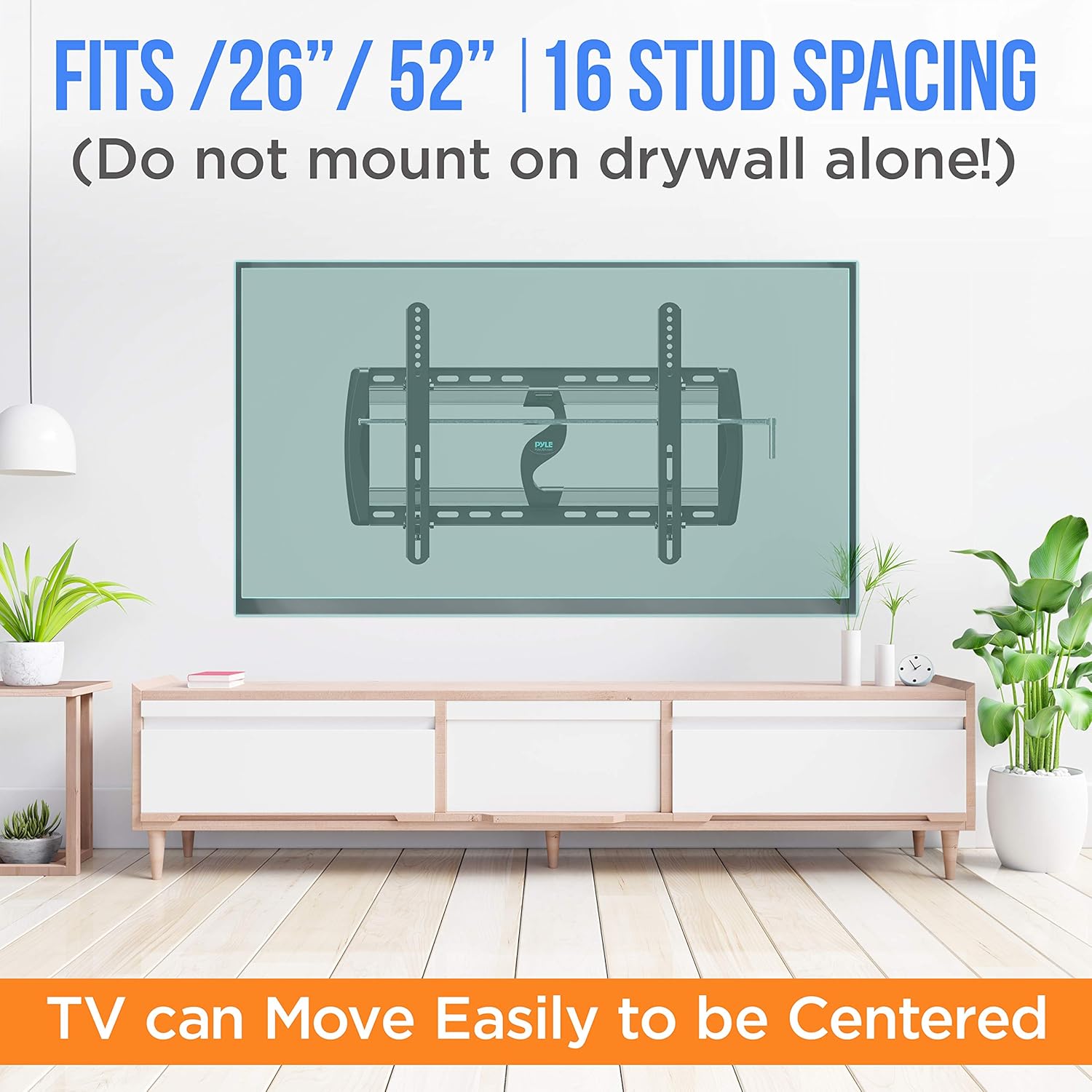 Tilting Wall Mount TV Bracket - Heavy Duty Universal Flat Screen TV Wall Mount - Mounts 26-52" LED/LOLED & Plasma TV Flat Screens - Medium Tilt, VESA Mounting, 110 lbs Weight Capacity - PYLE PYWM24 Pack of 2