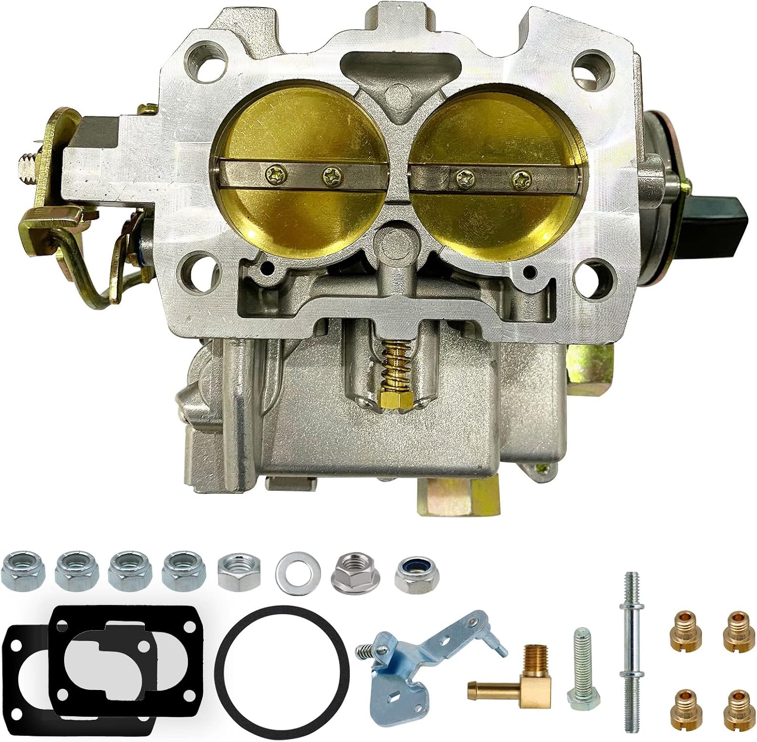 NENKUTEN Marine Carburetor 2 Barrel Carb for Mercruiser 3.0L/2.5L 4 CYL Engines Electric Choke with Jets Long Linkage and Gaskets nut Replace 3310-864940A01