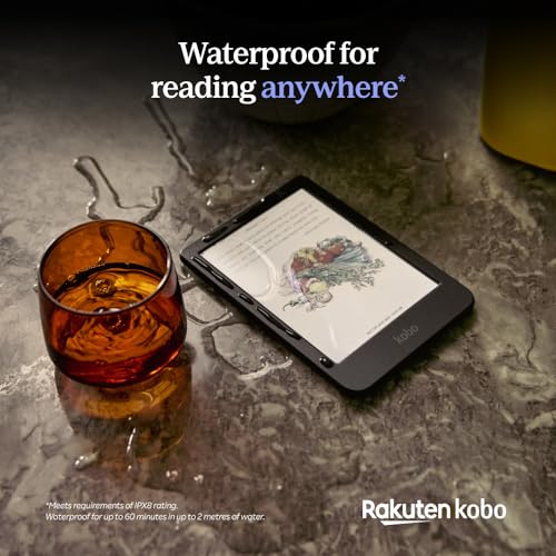 Kobo Clara Colour | Colour eReader | 6” Glare-Free Colour E Ink Kaleido™ 3 Display | Dark Mode Option | Waterproof | Audiobooks | 16GB of Storage | Black
