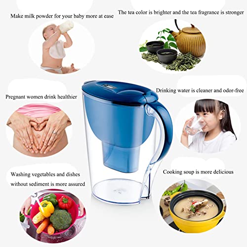 Fridge Door Water Filter Jug, 2.7 litres Water Filter Jug Combo, 3 Advanced Filter, Reduction Microplastics, Chlorine, Limescale Impurities, Cartridges Water Cooler