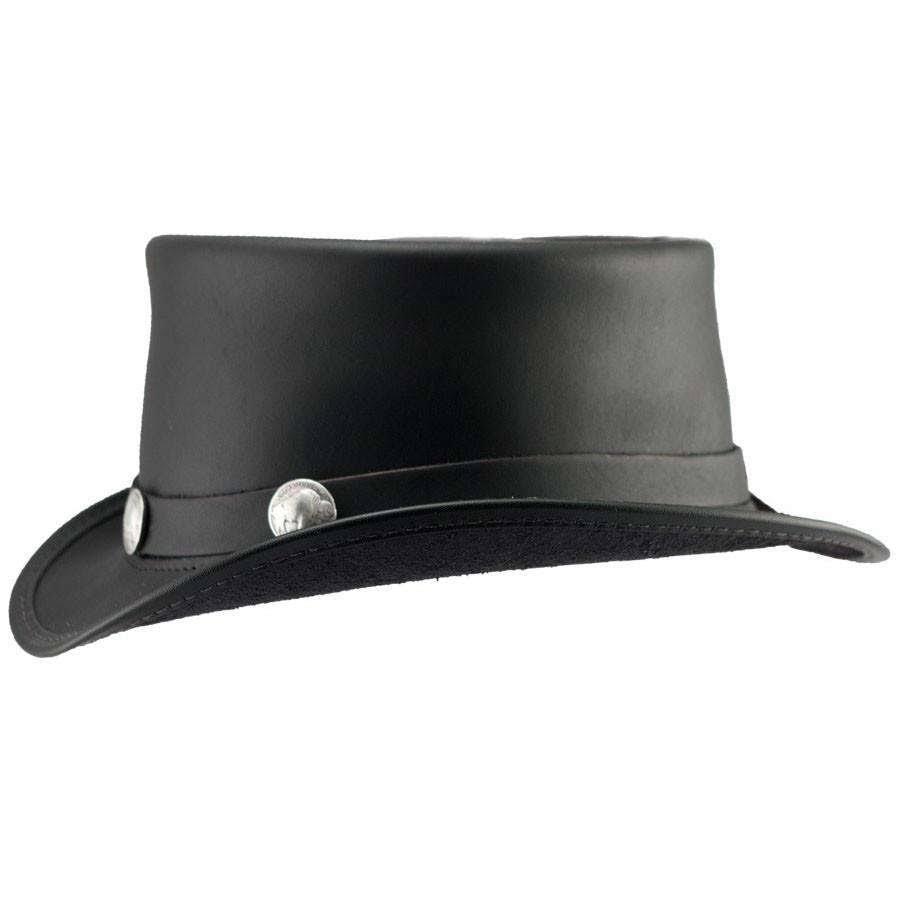 New American Hat Makers El Dorado-Buffalo Band Leather Top Brown X-Large Hat