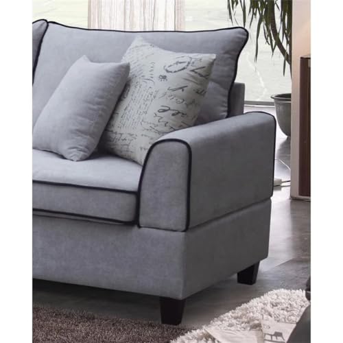 Light Gray Fabric Sectional Sofa with Left-Facing Chaise and Storage Ottoman