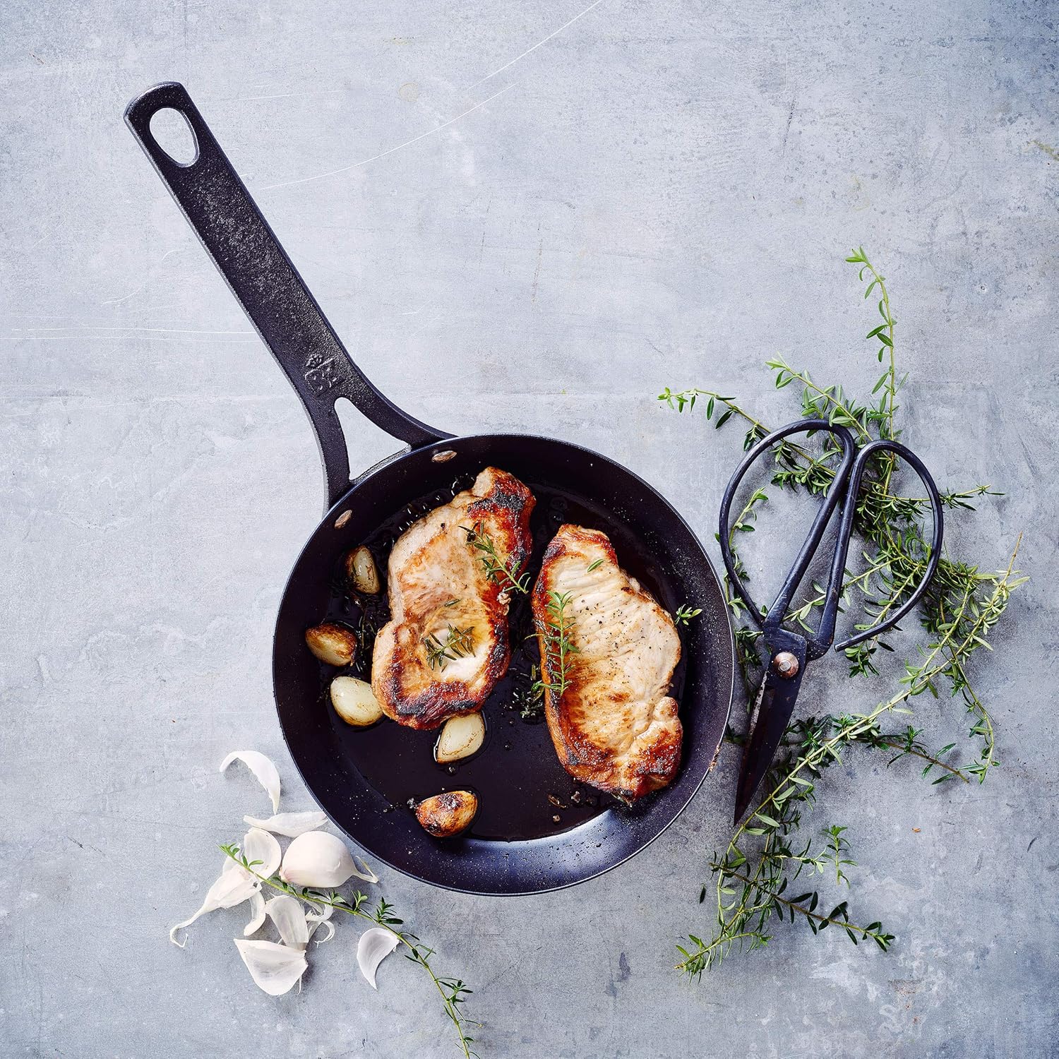 BK Black Steel Seasoned Carbon Steel Skillet, 12