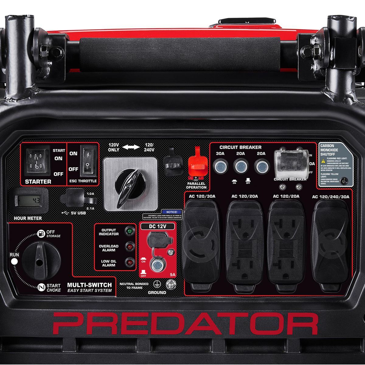 PREDATOR 9500 Watt SUPER QUIET Inverter Generator with CO SECURE Technology, EPA