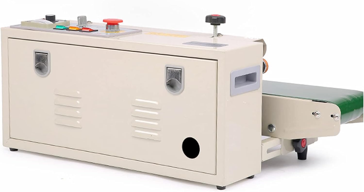 TECHTONGDA FR-770 Continuous Sealing Machine Vertical & Horizontal Automatic Band Sealer with Digital Thermostat for Plastic Poly Bag PVC Membrane Bags Film 110V