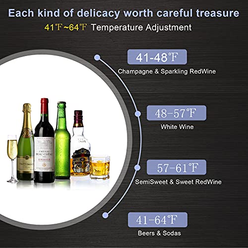 LEADZM 18/28 Bottle Freestanding Wine Fridge, Compressor Wine Cooler Refrigerator, Mini Wine Cellar