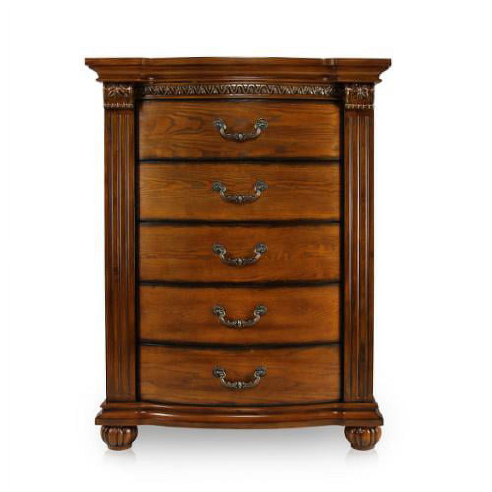 Furniture of America  Sern Traditional Oak Solid Wood 5-drawer Chest