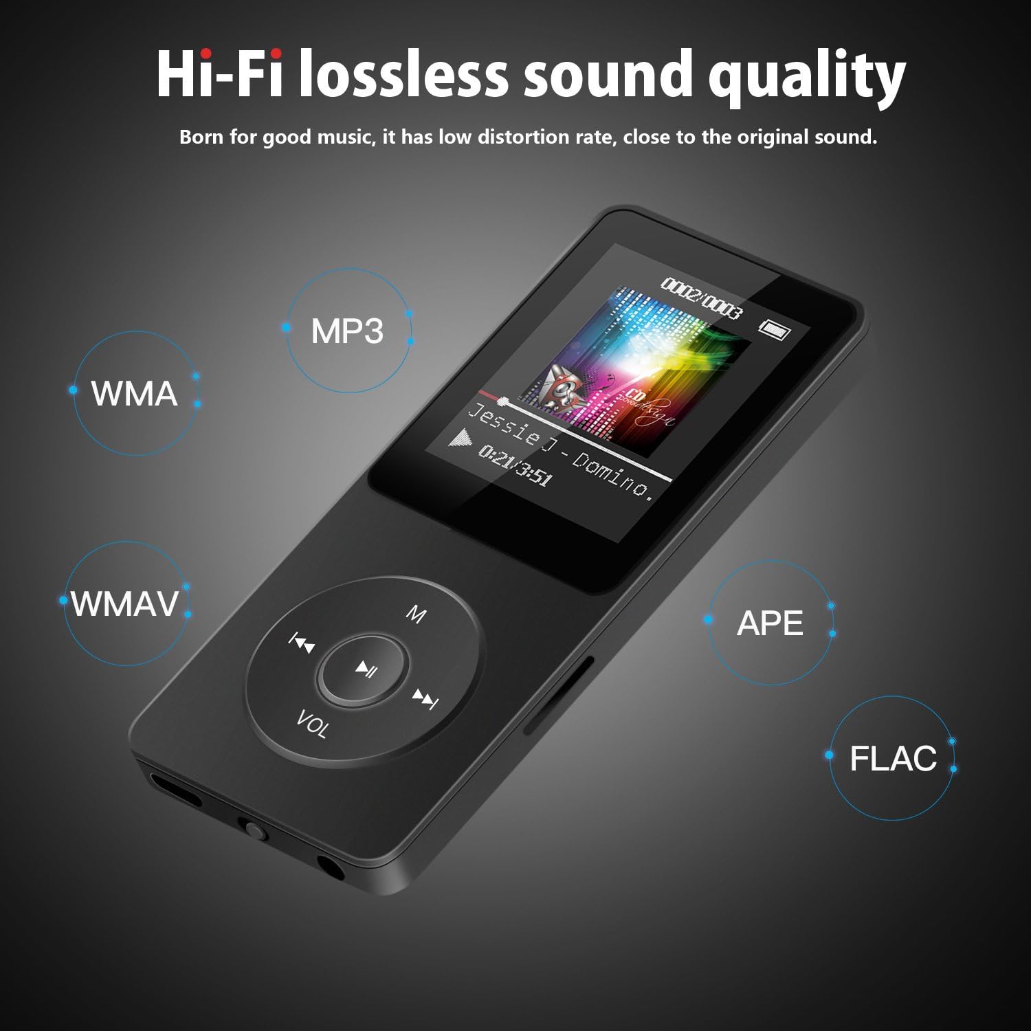 AGPTEK A02S 16GB MP3 Player with FM Radio, Voice Recorder, 70 Hours Playback and Expandable Up to 128GB, Black Pack of 2