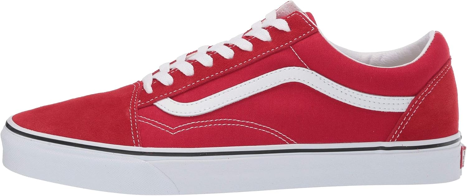 Vans Men's Old Skool Sneaker, Racing Red/True White, Size 9.5