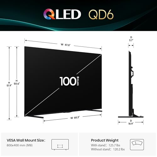 Hisense 85" Class QD6 Series (85QD6QF, 2025 Model) QLED 4K UHD Smart Fire TV, Voice Remote with Alexa, Dolby Vision, Dolby Atmos, Motion Rate 120, HDR 10+, Game Mode Plus, MEMC, VRR, ALLM