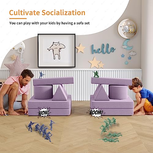 Modular Kids Play Couch 13PCS, Modular Couch Kids, Kids Couch for Playroom, Modular Kids Couch for Boys and Girls, Kids Play Couch for Kids (Blue, M)