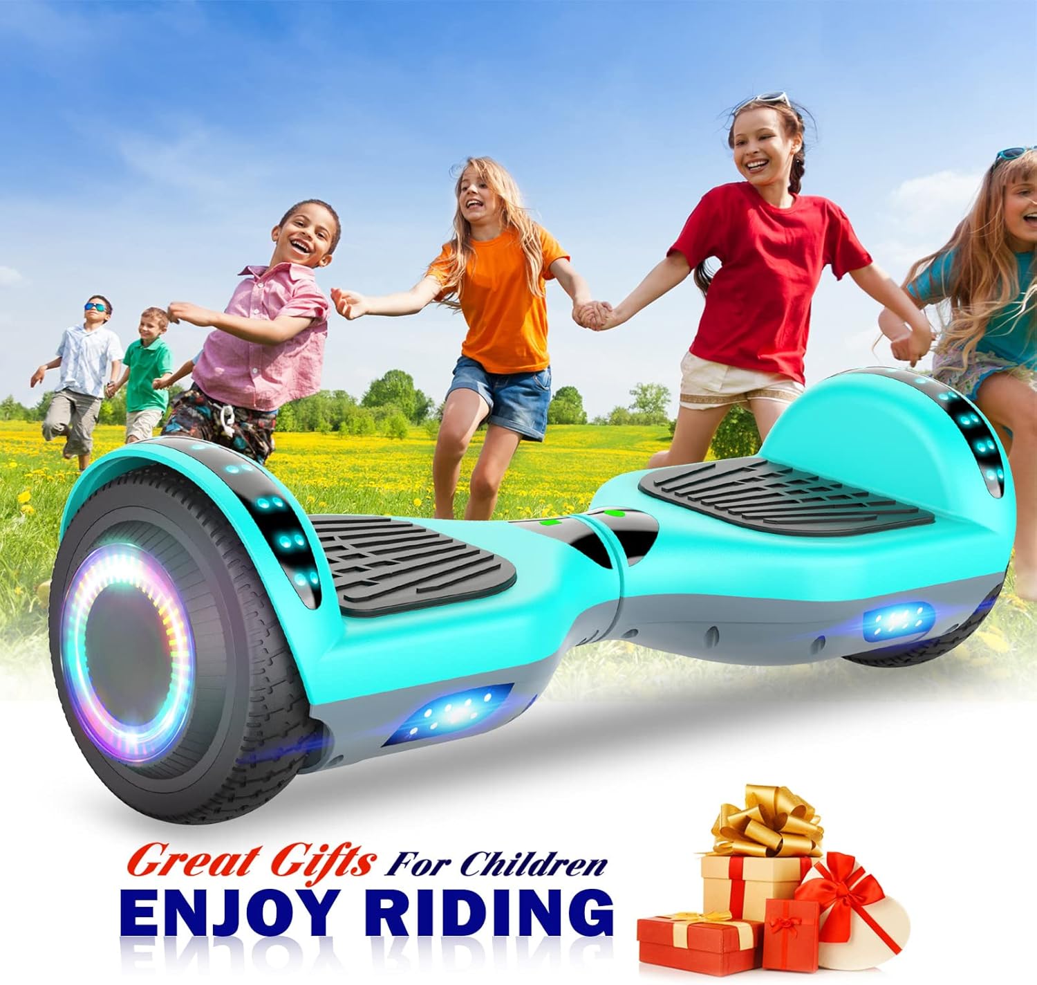 Hoverboard for Kids, 6.5" Two-Wheel Self Balancing Hoverboard Bluetooth (Blue)