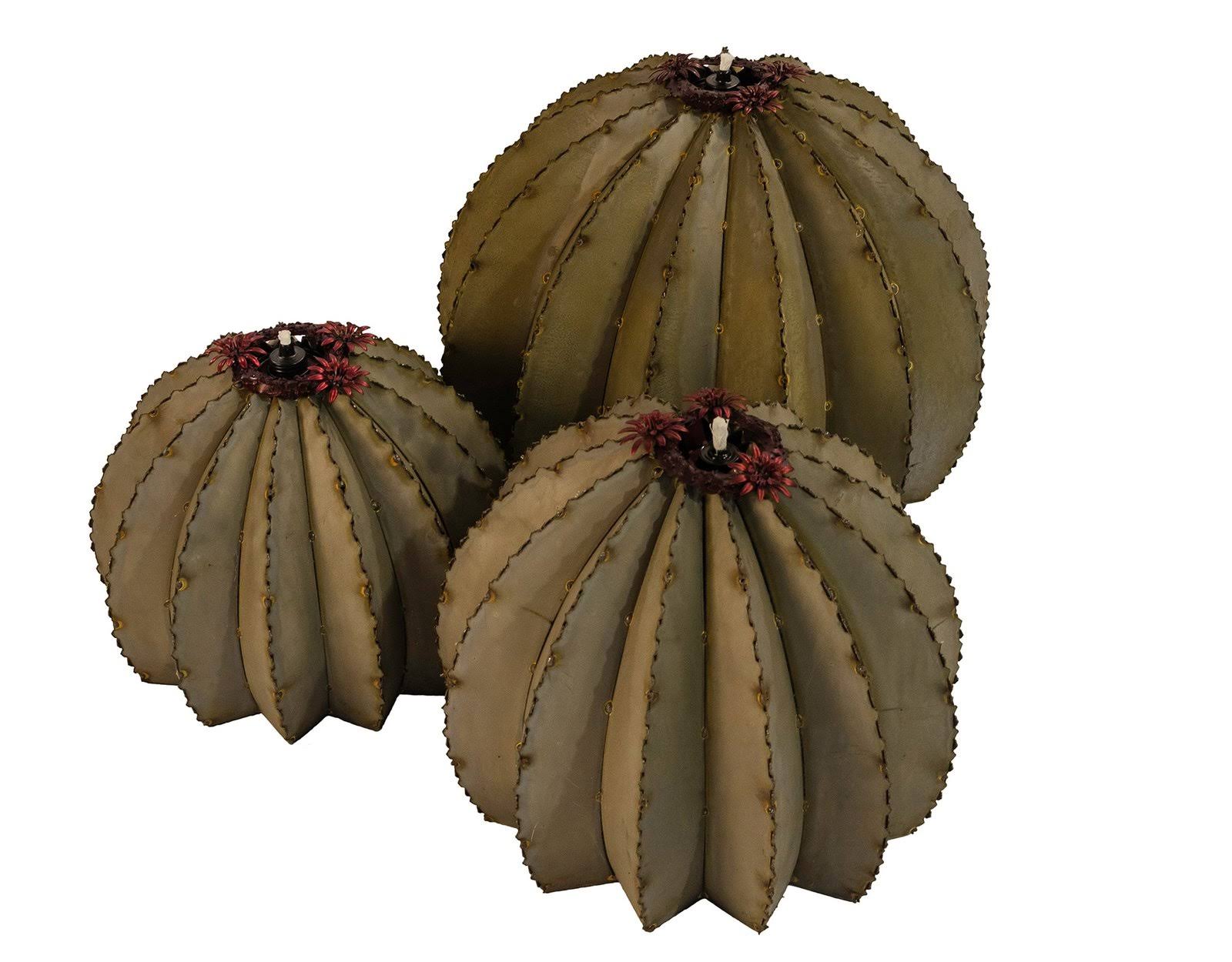 Desert Steel Golden Barrel Cactus Torch - Large